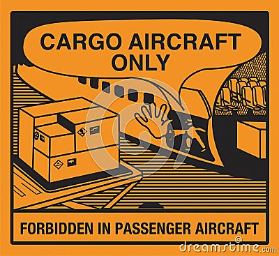 Class 9 Hazardous HAZMAT Material Label IATA Transportation Handling Labels Cargo Aircraft Only Vector Illustration