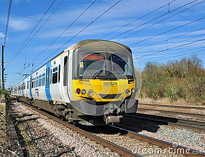 Class 365 heads into Hitchin Editorial Stock Photo