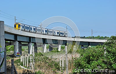 Class 387 on Hitchin Flyover Editorial Stock Photo