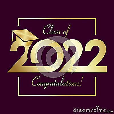 2022 class off golden square Vector Illustration