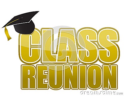 Class reunion Graduation cap Vector Illustration