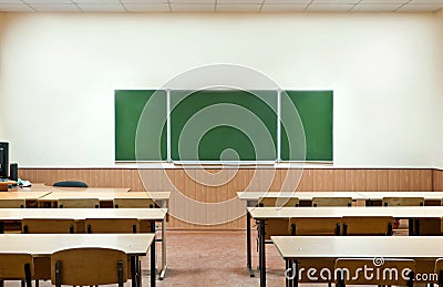 Class room with a school board Stock Photo