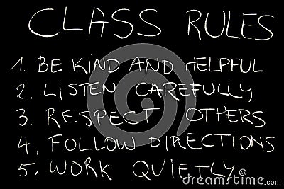 Class rules Stock Photo