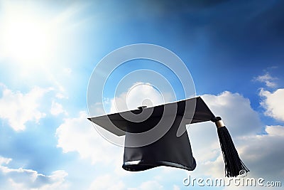Class of 2023, square academic cap with tassel. AI generated. Stock Photo