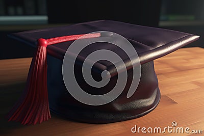 Class of 2023, square academic cap with tassel. AI generated. Stock Photo