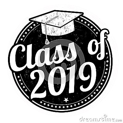 Class of 2019 stamp Vector Illustration