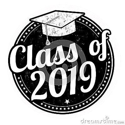 Class of 2019 stamp Vector Illustration