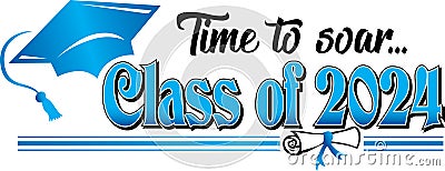 Class of 2024 Time to Soar Banner Blue Stock Photo
