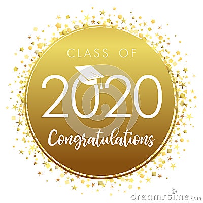 Class of 2020 year graduation banner Vector Illustration