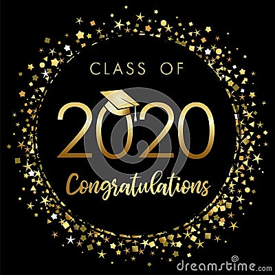 Class of 2020 year graduation logo Vector Illustration