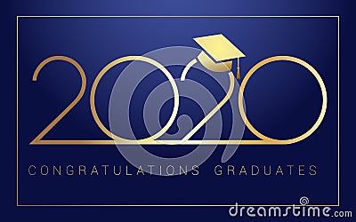 Class of 2020 year graduation greeting card Vector Illustration