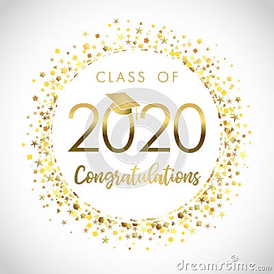 Class of 2020 year graduation banner Vector Illustration