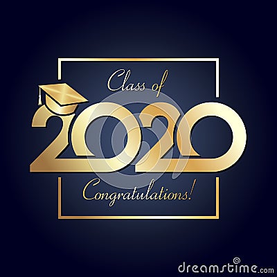 Class of 2020 year graduation banner Vector Illustration