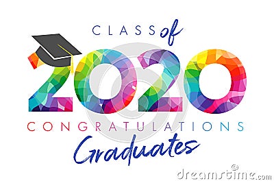 Class of 2020 year graduation banner concept Vector Illustration