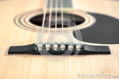 classic acoustic guitar close up Stock Photo