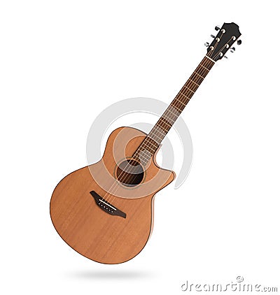 Classic acoustic guitar isolated Stock Photo