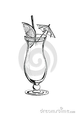 Classic Alcoholic long Cocktail Stock Photo