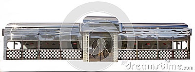 Classic American Diner on White Stock Photo