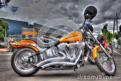 Classic American Harley Davidson motorcycle Editorial Stock Photo