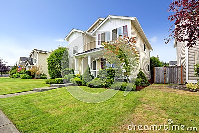 Classic american house exterior with curb appeal Stock Photo