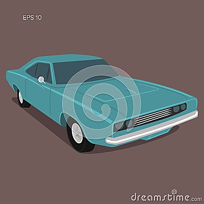 Classic american muscle car vector illustration Vector Illustration