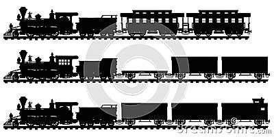 Classic american steam trains Vector Illustration