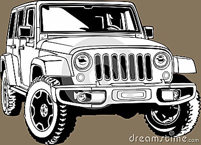 Classic american vintage retro custom car Jeep Wrangler Stock Photo