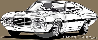 Classic american vintage retro custom muscle car Ford Gran Torino Stock Photo