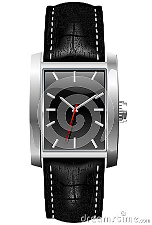 Classic Analog Men's Wrist Watch Stock Photo