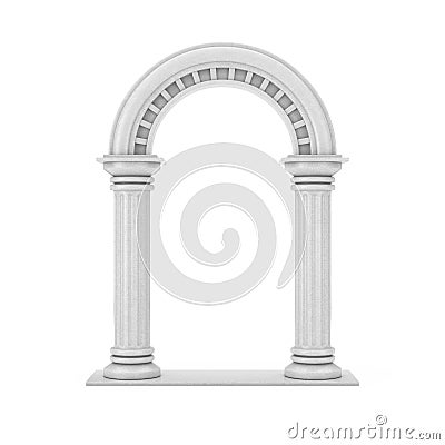 Classic Ancient Greek Column Arc. 3d Rendering Stock Photo
