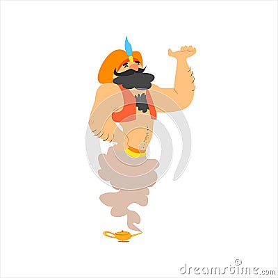 Classic Arabic Genie Vector Illustration