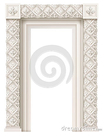 Baroque architectural door facade frame Vector Illustration
