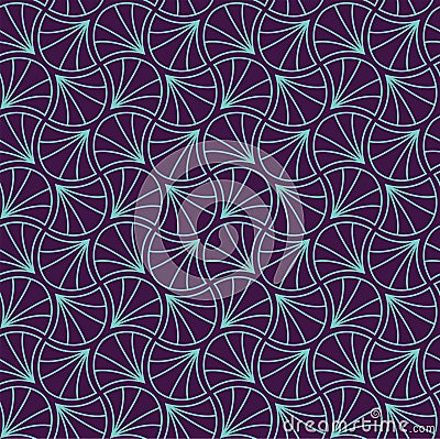Japanese Shell Ornamental Vector Background. Art Deco Floral Seamless Pattern. Geometric decorative texture. Vector Illustration