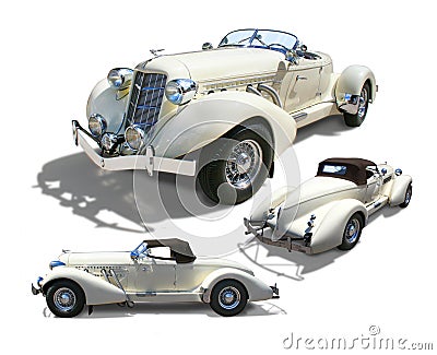 Classic Auburn Boattail Speedster- isolated Stock Photo