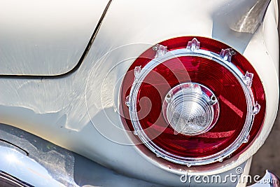 Classic Automobile Red Tail Light Stock Photo