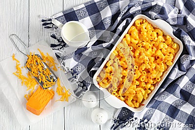 Classic Baked Homemade Macaroni and Cheese Stock Photo