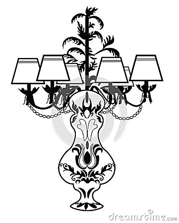 Classic Baroque exquisite table lamp Vector Illustration