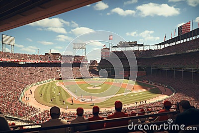 Classic baseball game at Fenway Park capturing. Generative ai Stock Photo