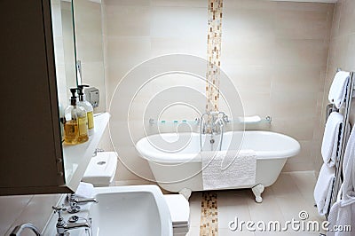 Classic bathroom interior Stock Photo