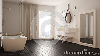 Classic bathroom, modern minimalistic interior design Stock Photo