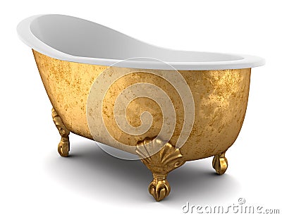 Classic bathtub isolated on white background Stock Photo