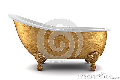 Classic bathtub isolated on white background Stock Photo