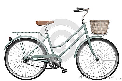 Classic bicycle isolated on white Stock Photo