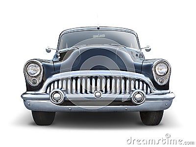 Classic black American car Buick Eight isolated on white Stock Photo