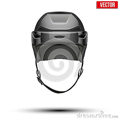 Classic black Hockey Helmet on Background Vector Illustration