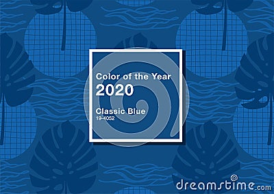 Classic Blue abstract background. Color of the year 2020. Vector Illustration