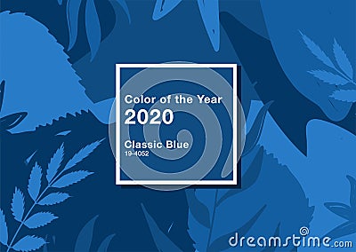 Classic Blue abstract background. Color of the year 2020. Vector Illustration