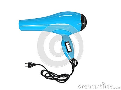 Classic blue hairdryer Stock Photo