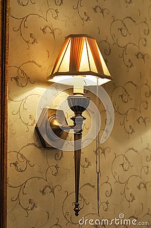 Classic bronze wall lamp Stock Photo