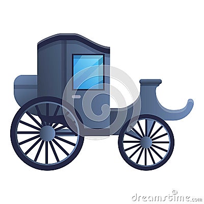 Classic brougham icon, cartoon style Vector Illustration